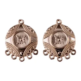 31mm Intricate Design Round Connector from the Global Collection - Gold Plated (1 Pair) 31mm Intricate Design Round Connector from the Global Collection - Gold Plated (1 Pair)