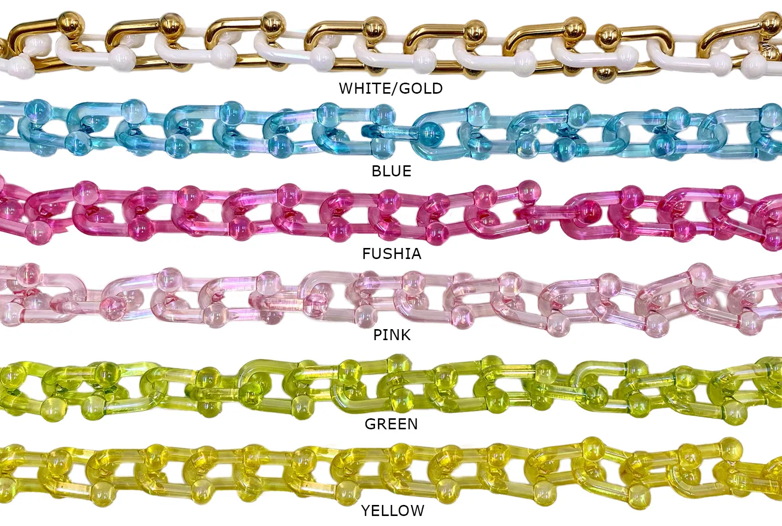 AC1016  Acrylic/Plastic Pin Ball Chain CHOOSE COLOR BELOW