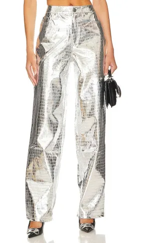 AFRM Marshall Pants in Metallic Silver