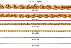 BCH1267  18k Gold Plated Rope Chain
