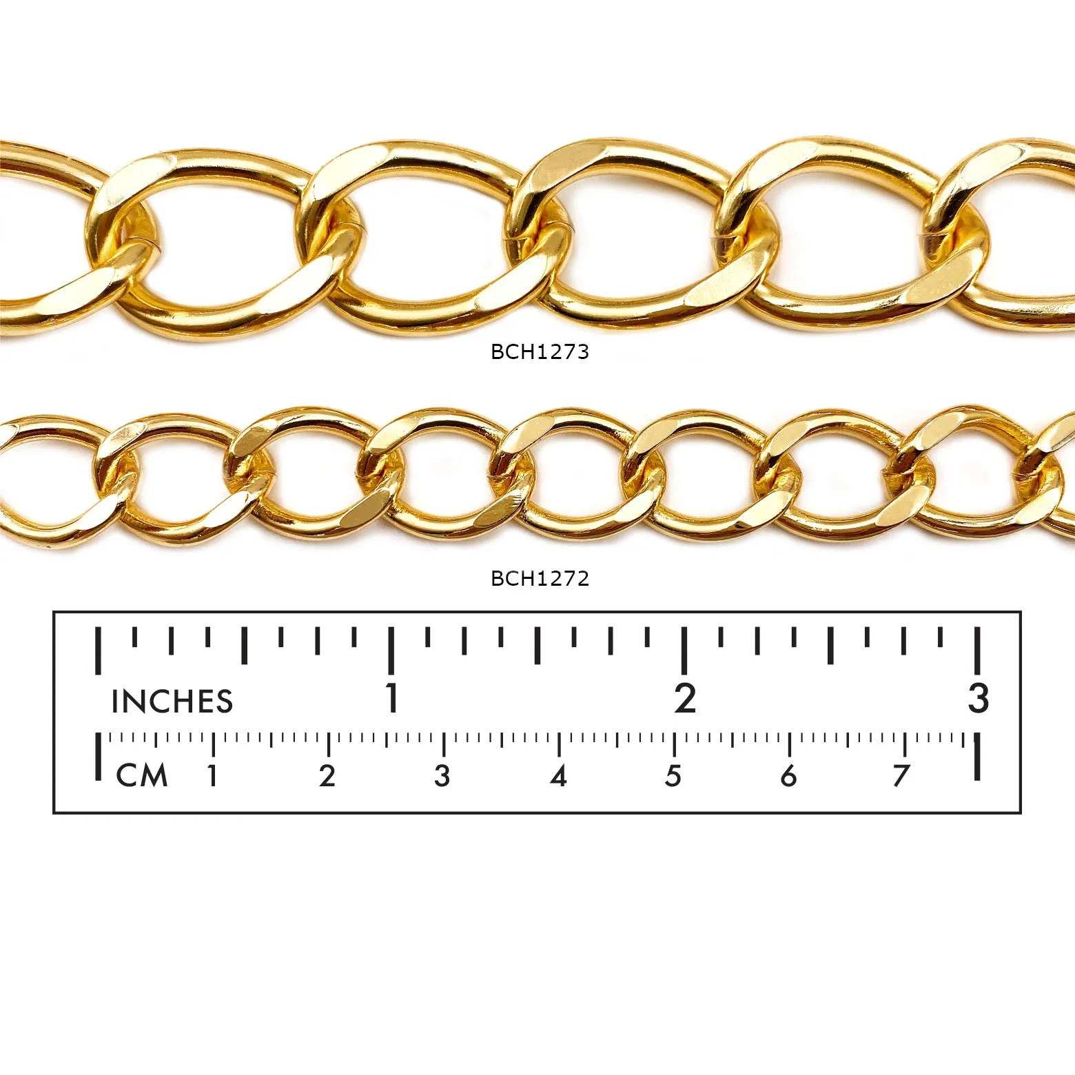 BCH1273 18K Gold Plated Large Curb Chain