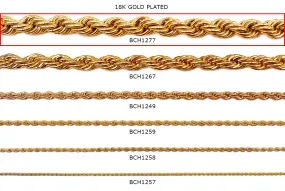 BCH1277  18k Gold Plated Hollow Rope Chain