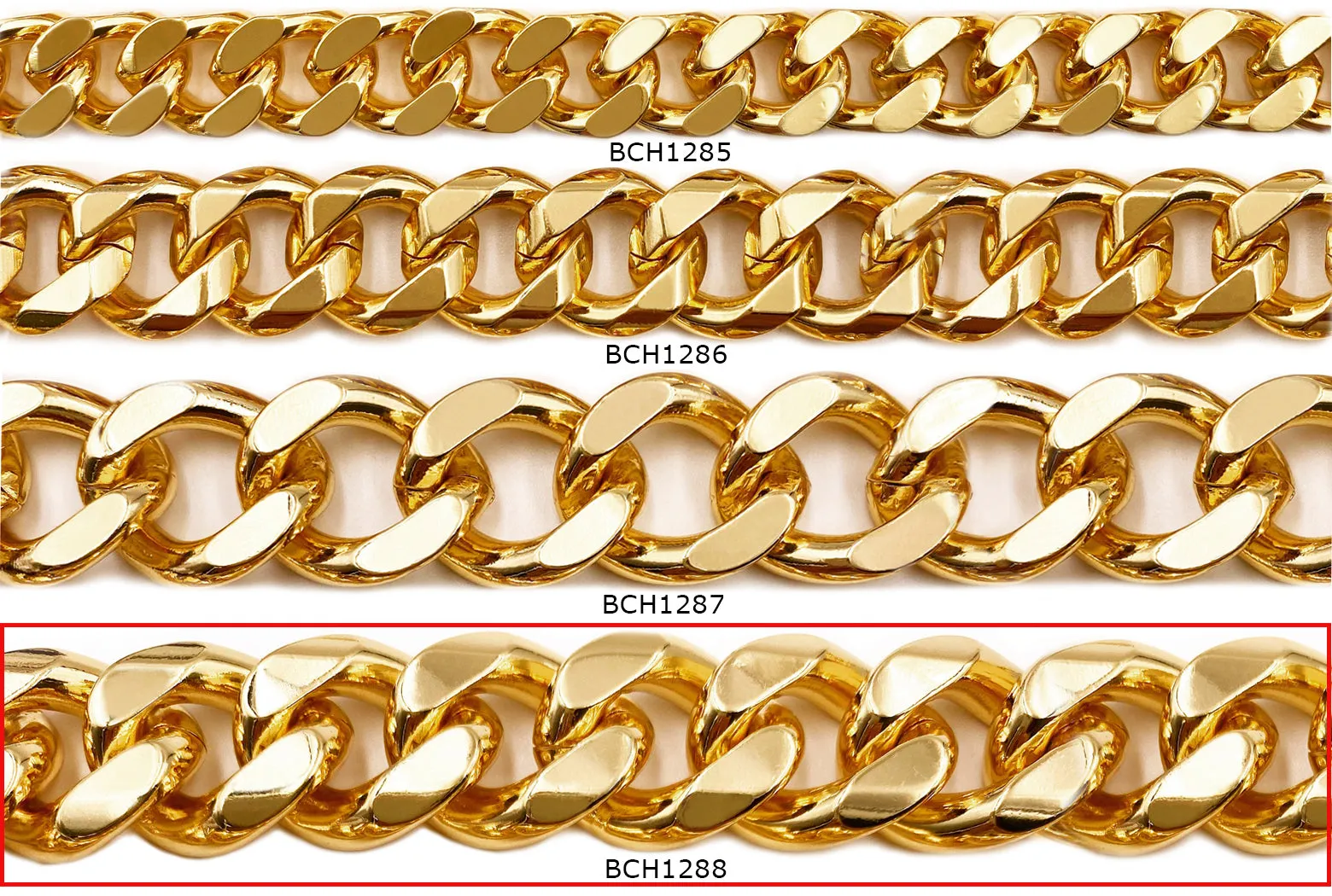 BCH1288 18k Gold Plated Cuban Link Chain