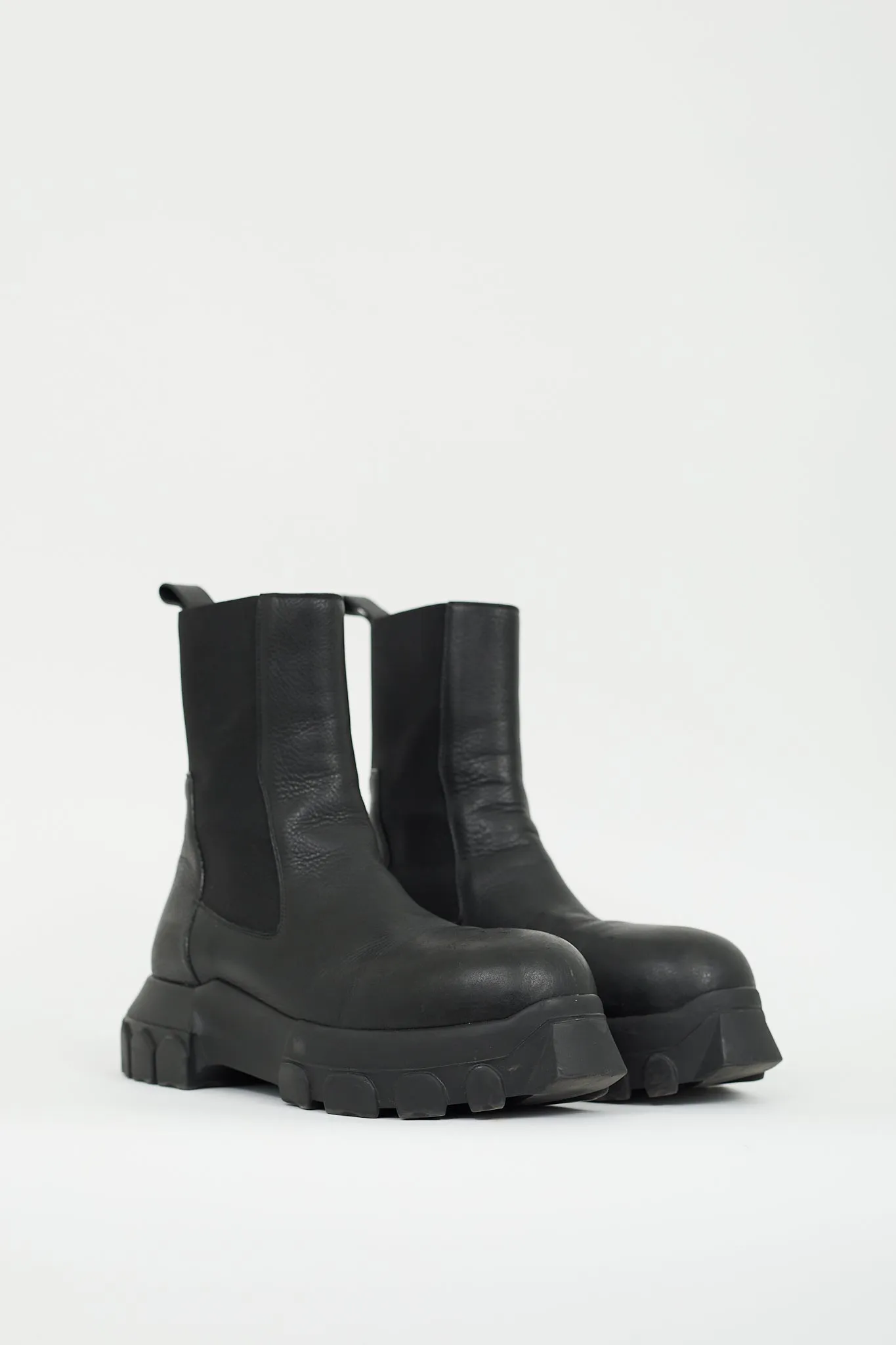 Black Leather Bozo Tractor Boot