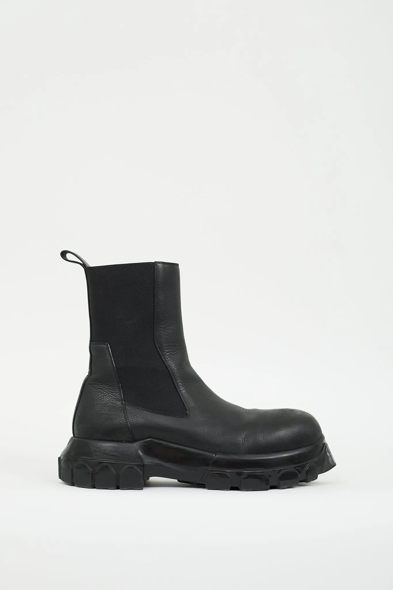 Black Leather Bozo Tractor Boot