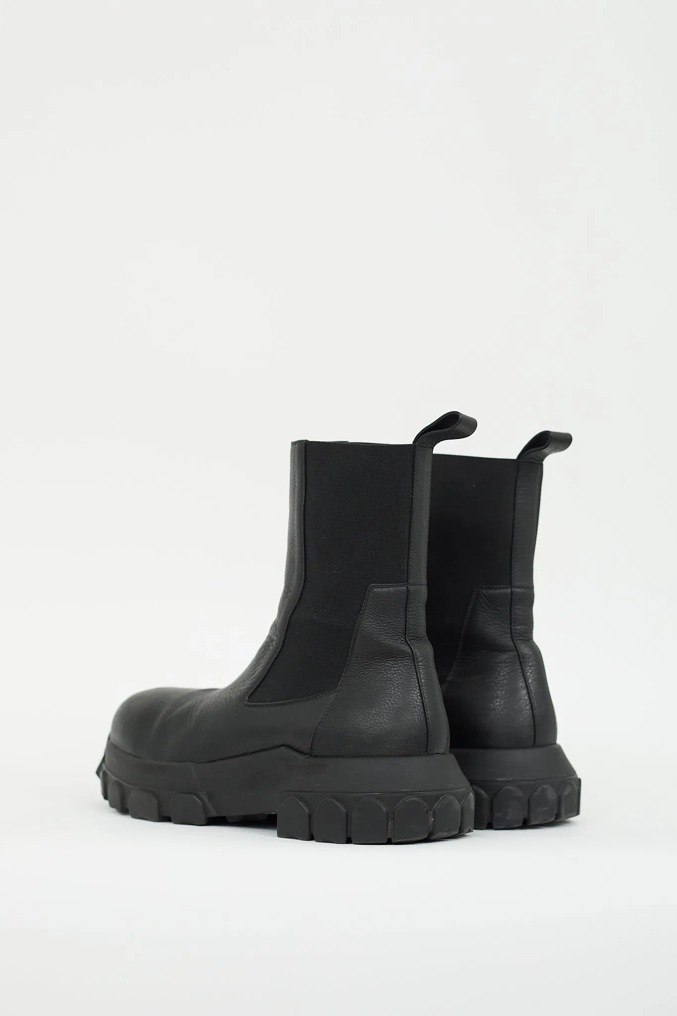 Black Leather Bozo Tractor Boot