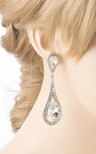 Bridal Wedding Jewelry Prom Beautiful Crystal Rhinestone Dangle Earrings E613