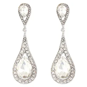 Bridal Wedding Jewelry Prom Beautiful Crystal Rhinestone Dangle Earrings E613