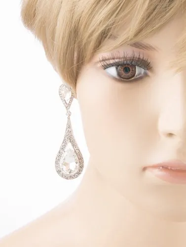 Bridal Wedding Jewelry Prom Beautiful Crystal Rhinestone Dangle Earrings E613