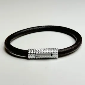 Brown leather Diamond Giza bracelet
