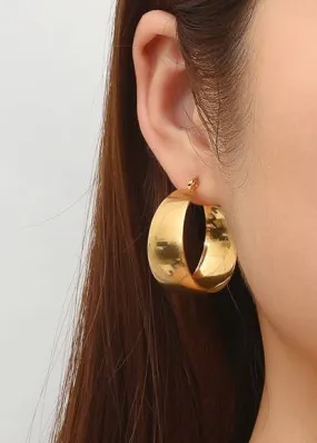 Chunky 18K Stainless Gold Hoops (Waterproof)