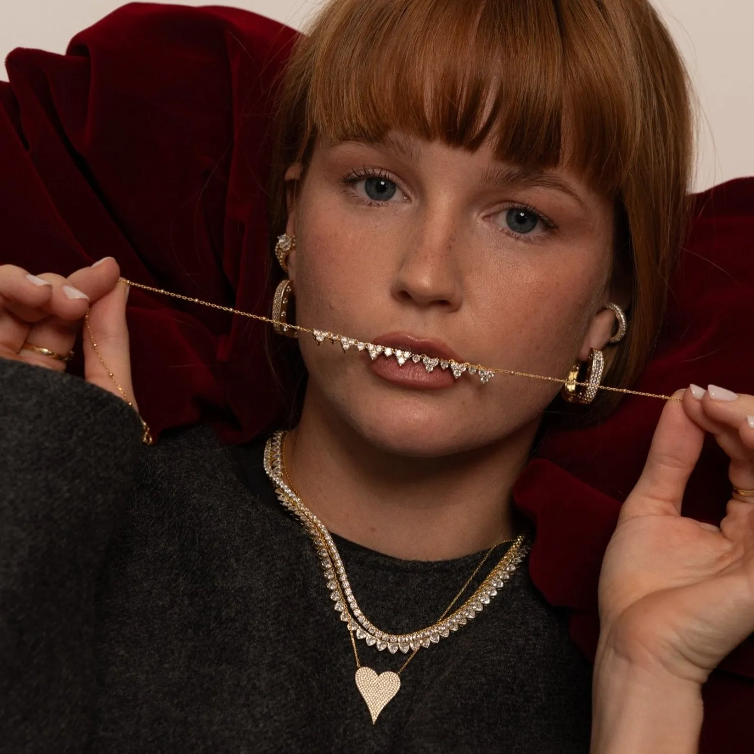 Chunky Pave Horseshoe Hoops