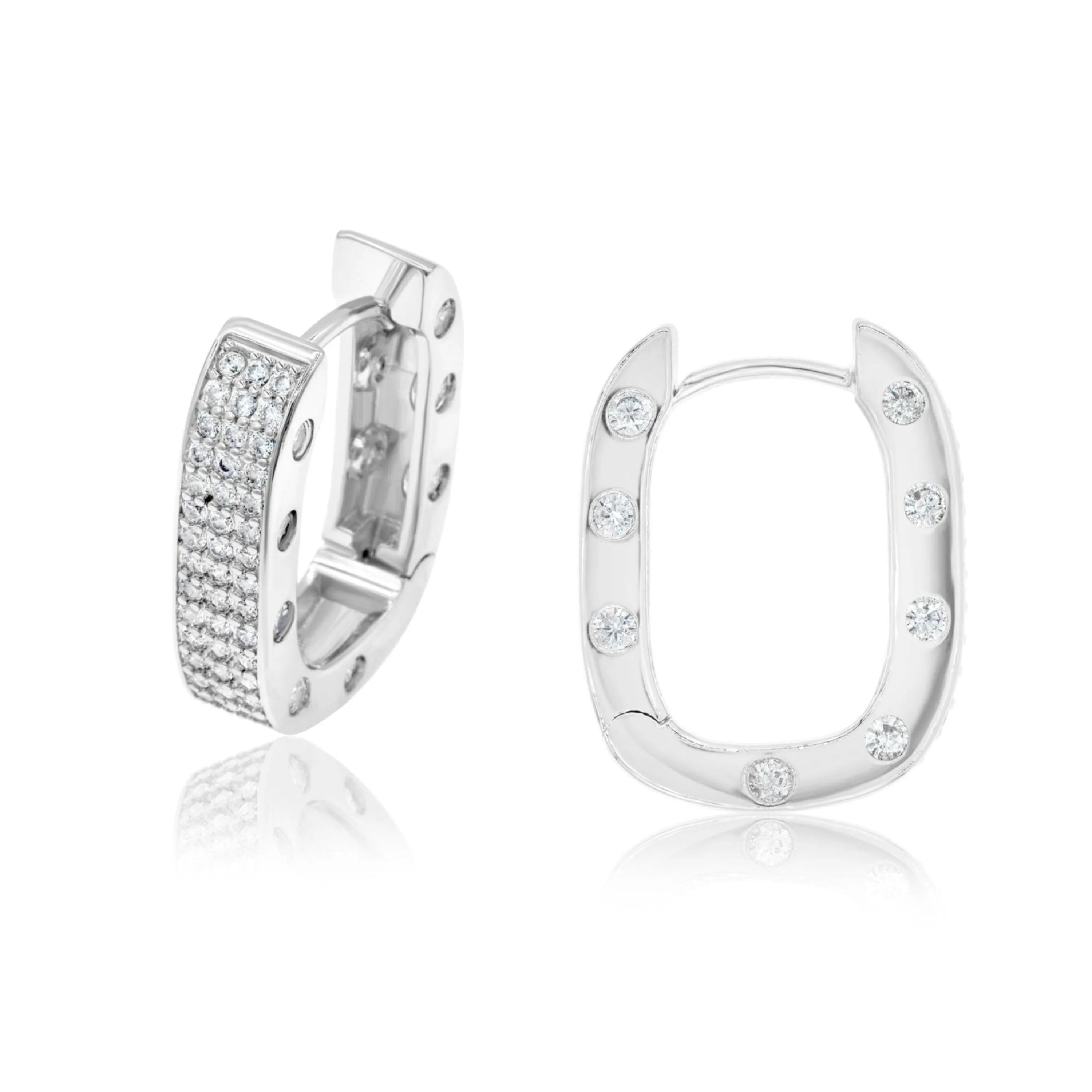 Chunky Pave Horseshoe Hoops