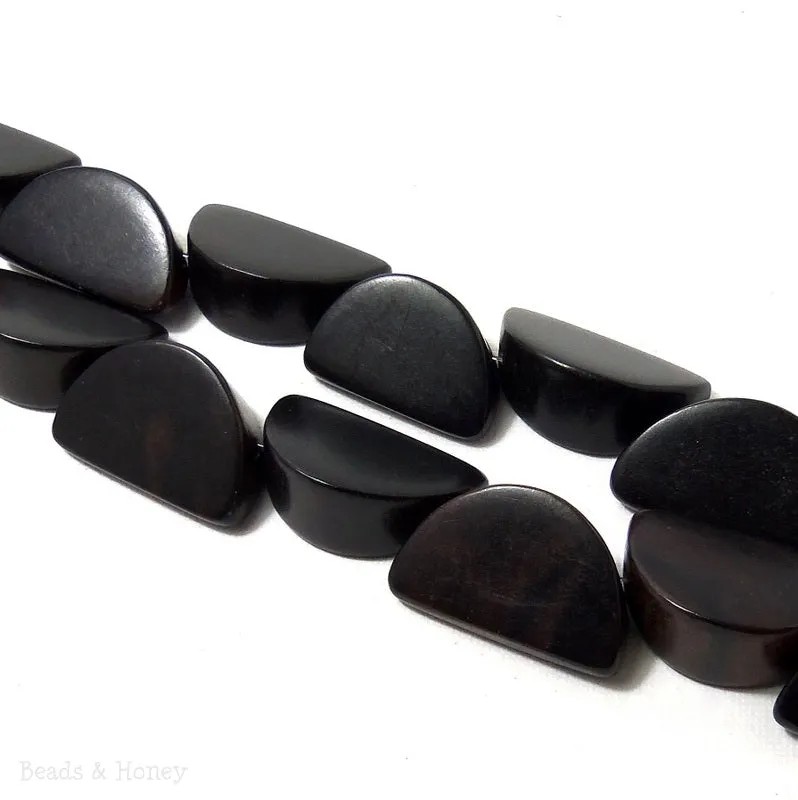 Ebony Wood Melon Slice 18x30mm (10pcs)