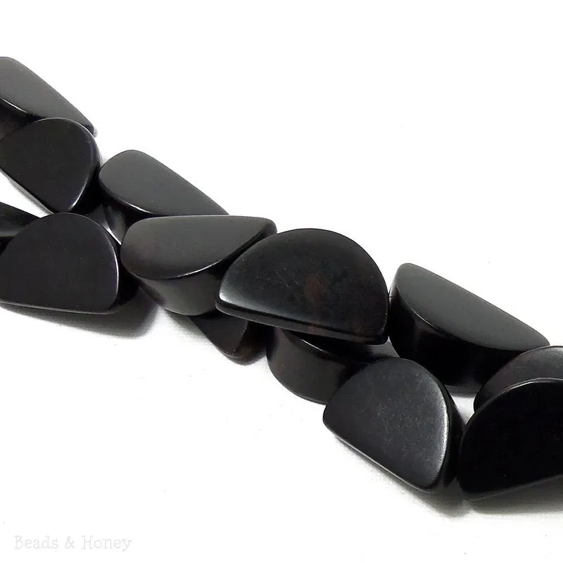 Ebony Wood Melon Slice 18x30mm (10pcs)
