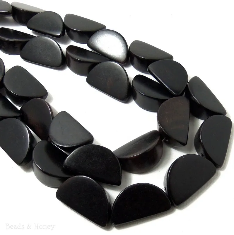 Ebony Wood Melon Slice 18x30mm (10pcs)