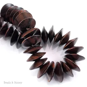 Ebony Wood Saucer 18x6mm (8-Inch Strand)