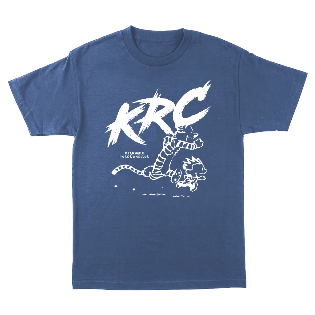 KRC CALVIN AND HOBBES T-SHIRT IN BLUE