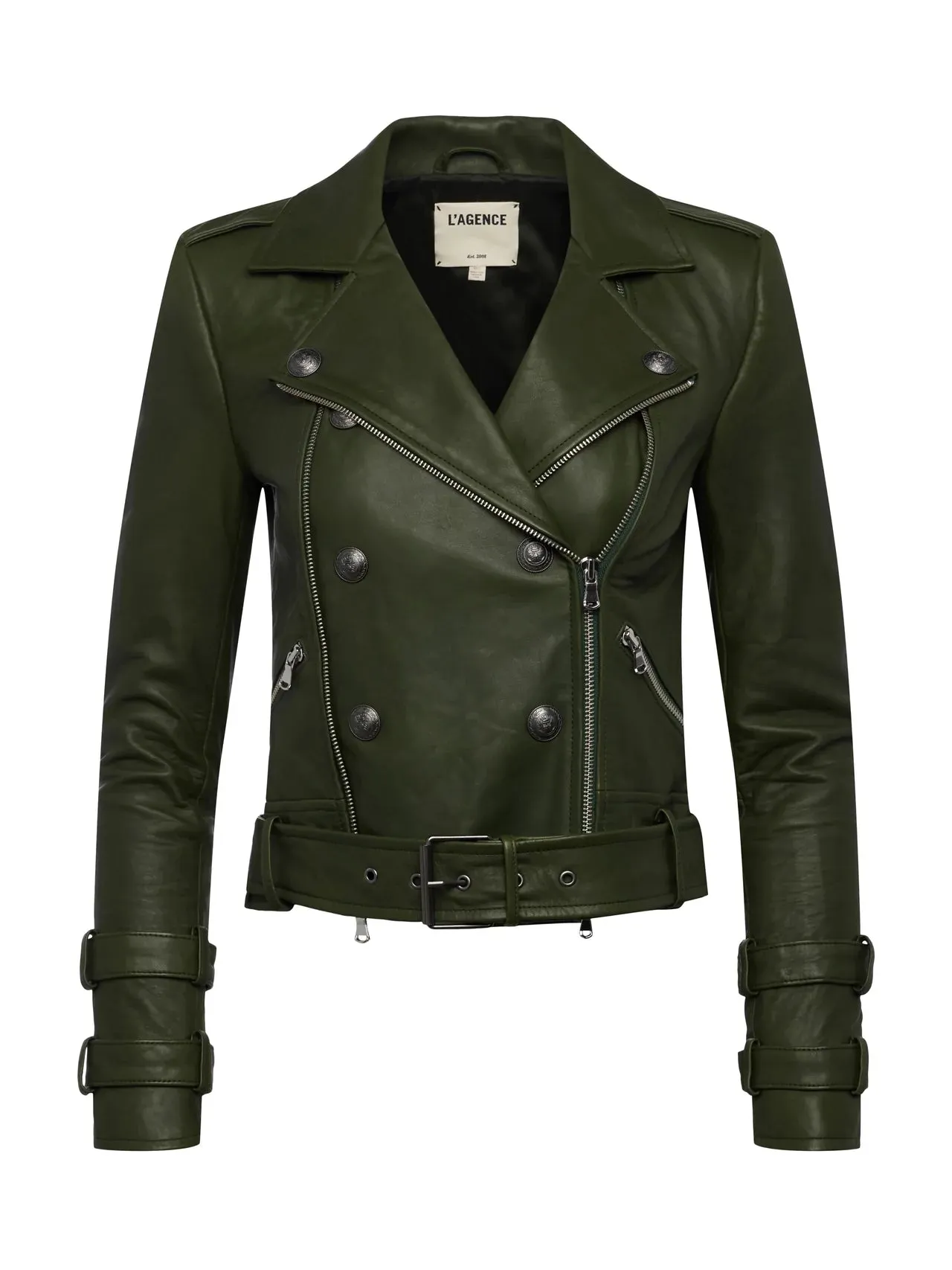 L’AGENCE Billie Belted Leather Jacket