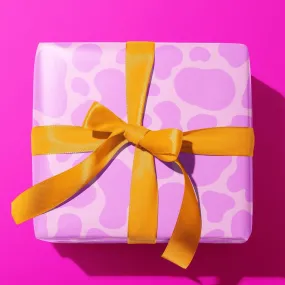Lilac Cow Print Birthday Wrapping Paper