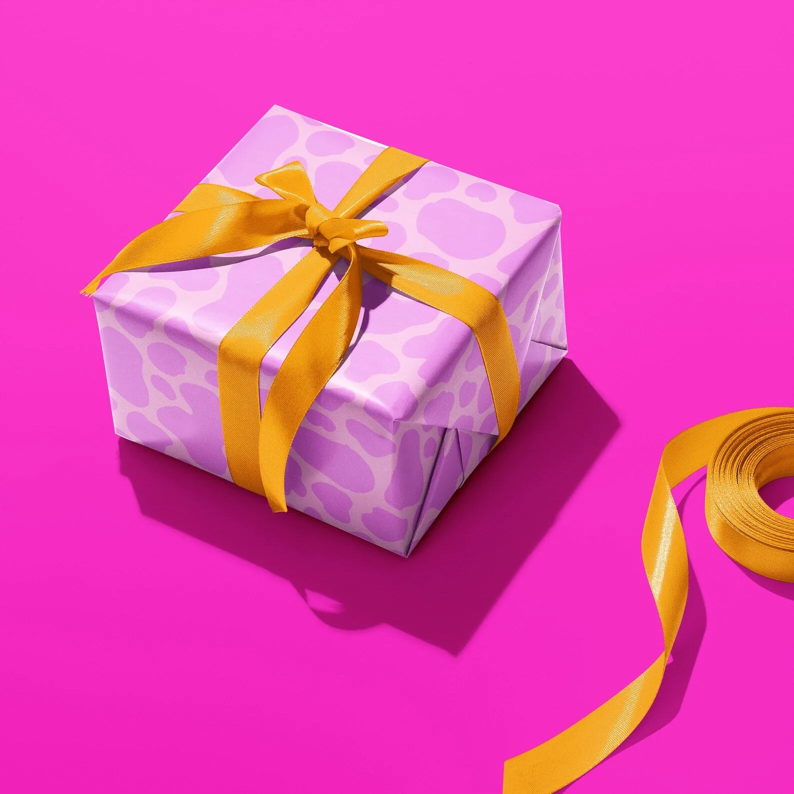 Lilac Cow Print Birthday Wrapping Paper