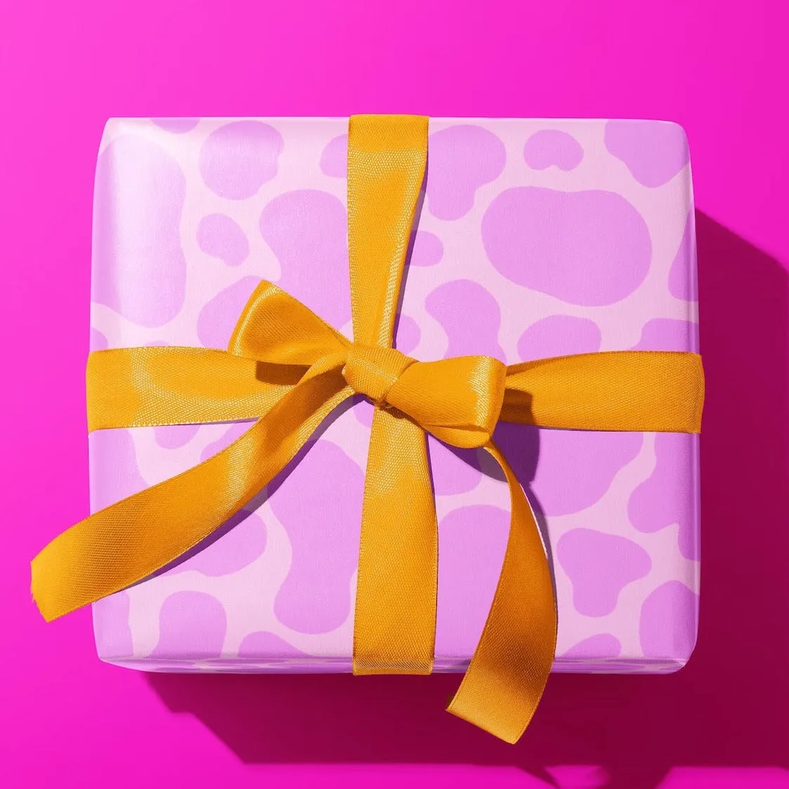 Lilac Cow Print Birthday Wrapping Paper