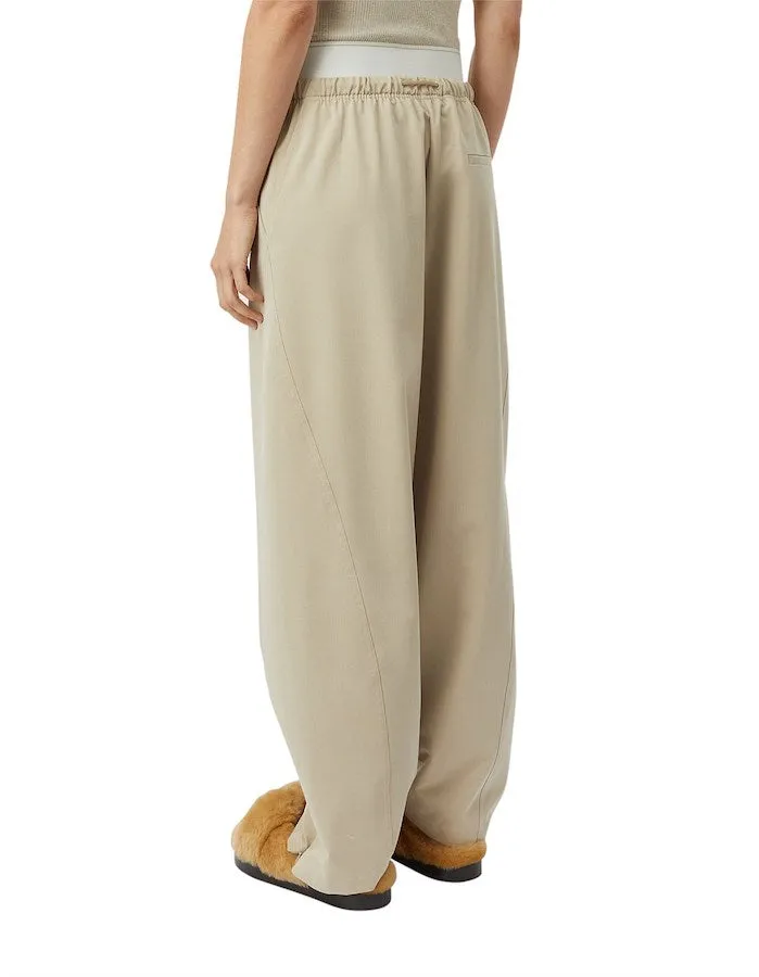 LUCIA MONOGRAM PANT - OYSTER