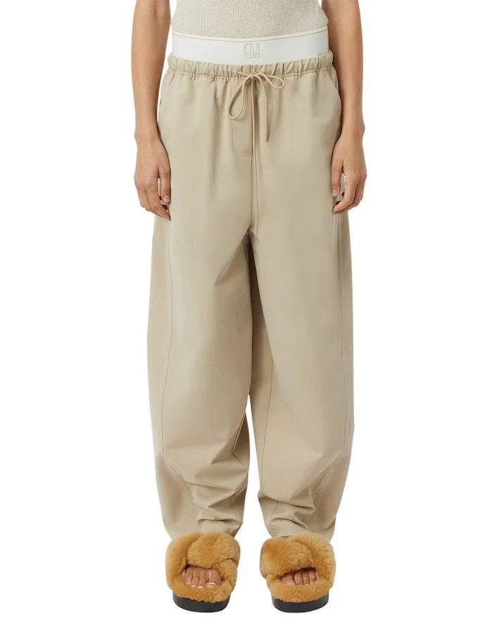LUCIA MONOGRAM PANT - OYSTER