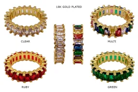 MP4067A-B  Rainbow Baguette Eternity Ring CHOOSE COLOR BELOW MP4067A-B  Rainbow Baguette Eternity Ring CHOOSE COLOR BELOW