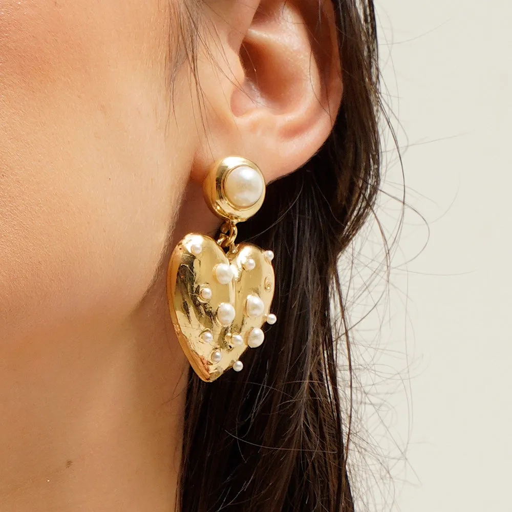 Pearlfect Golden Embrace 18k Gold-Plated Earrings