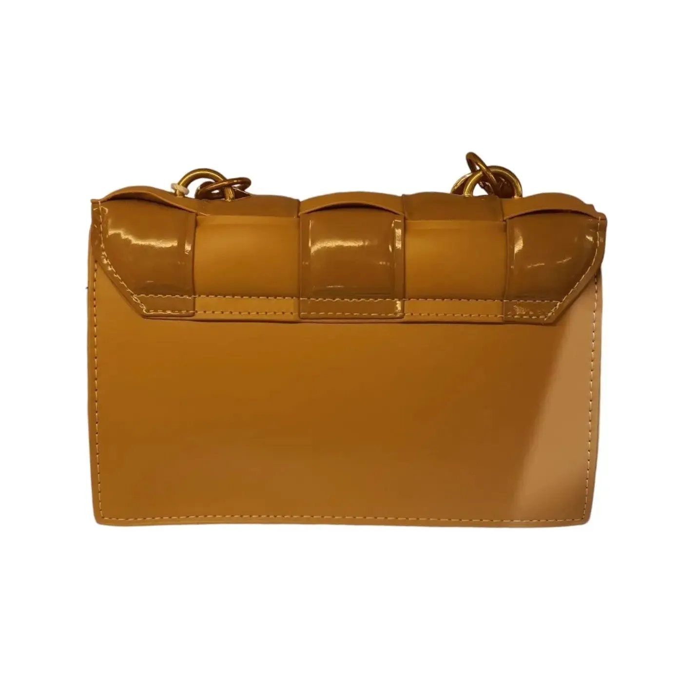 Plexy Plexy Woven Patent Leather Chain Bag