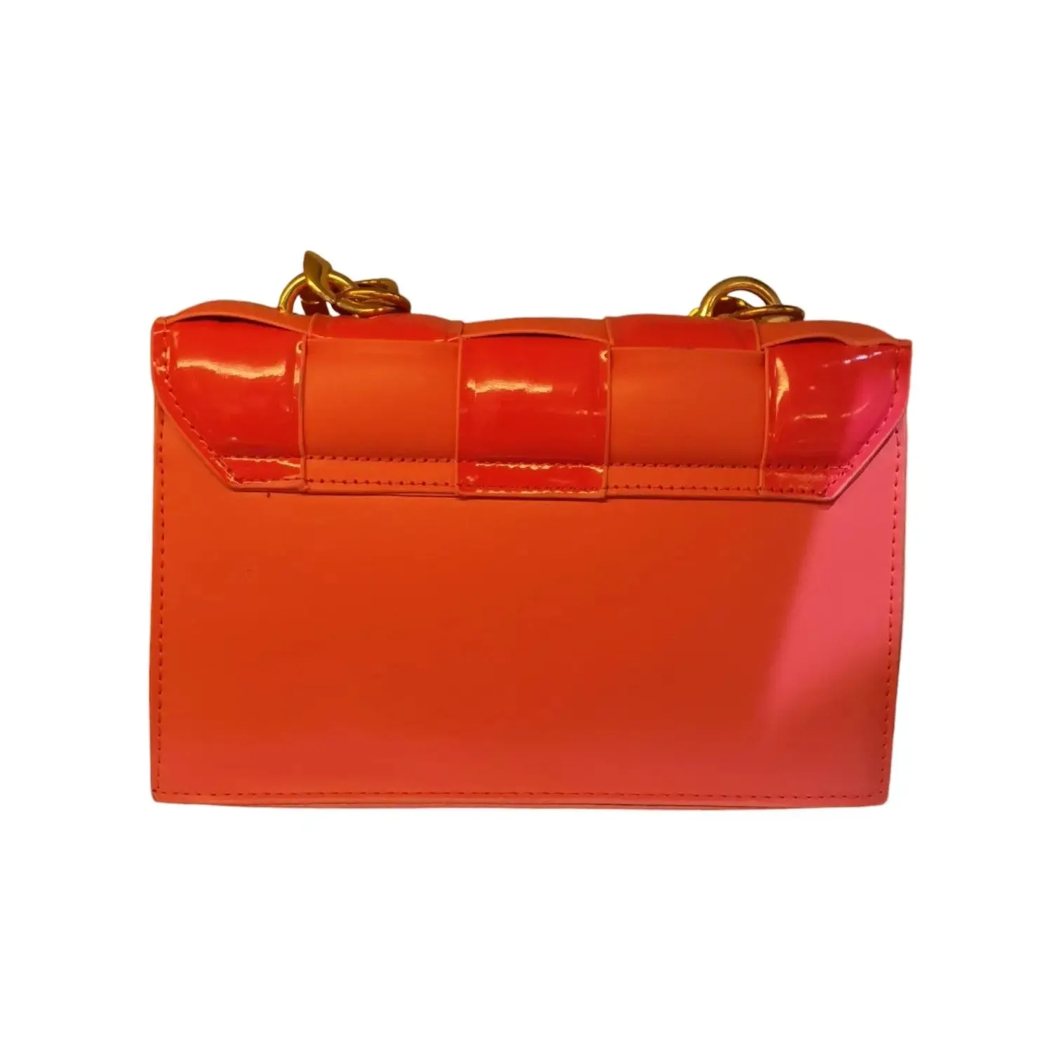 Plexy Plexy Woven Patent Leather Chain Bag