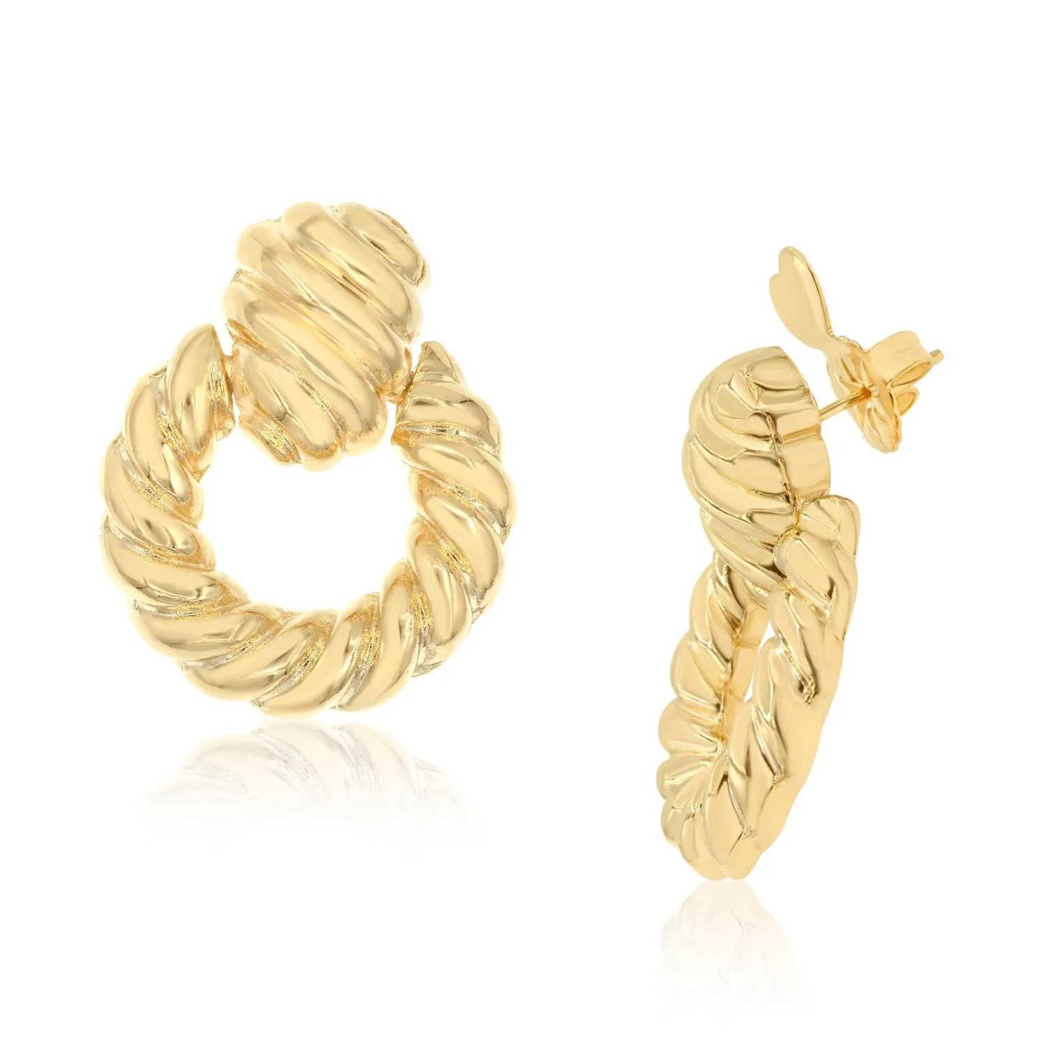 Textured Round Drop Earrings