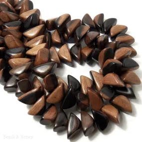 Tiger Ebony Wood Pyramid Nugget 10x22mm (Half Strand)
