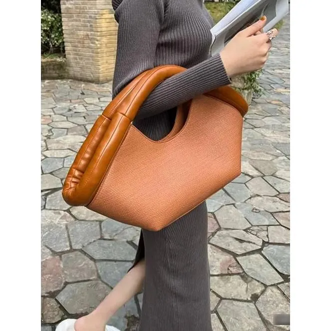 Women's Fashionable Vegan Leather Tote Shoulder Bag